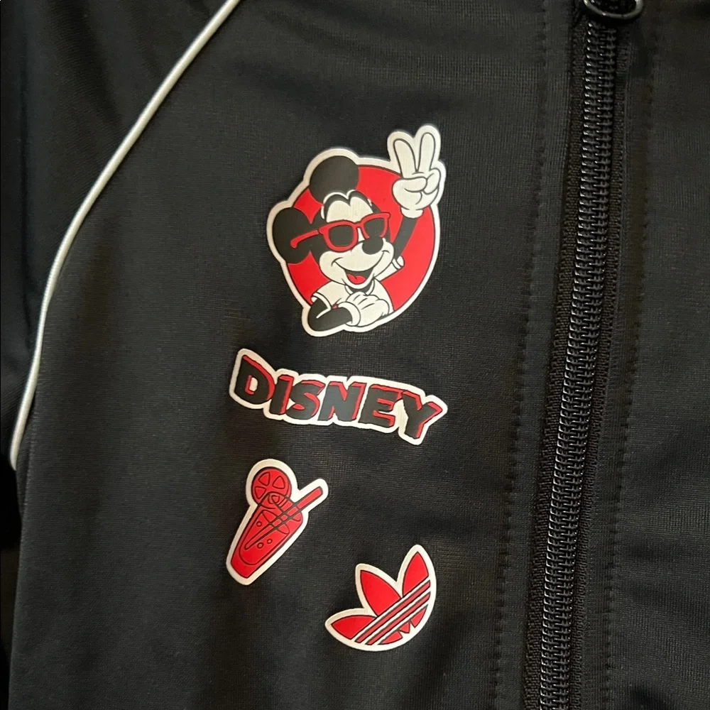 Adidas Black Disney Mickey Mouse Tracksuit with White Stripes Size 4T